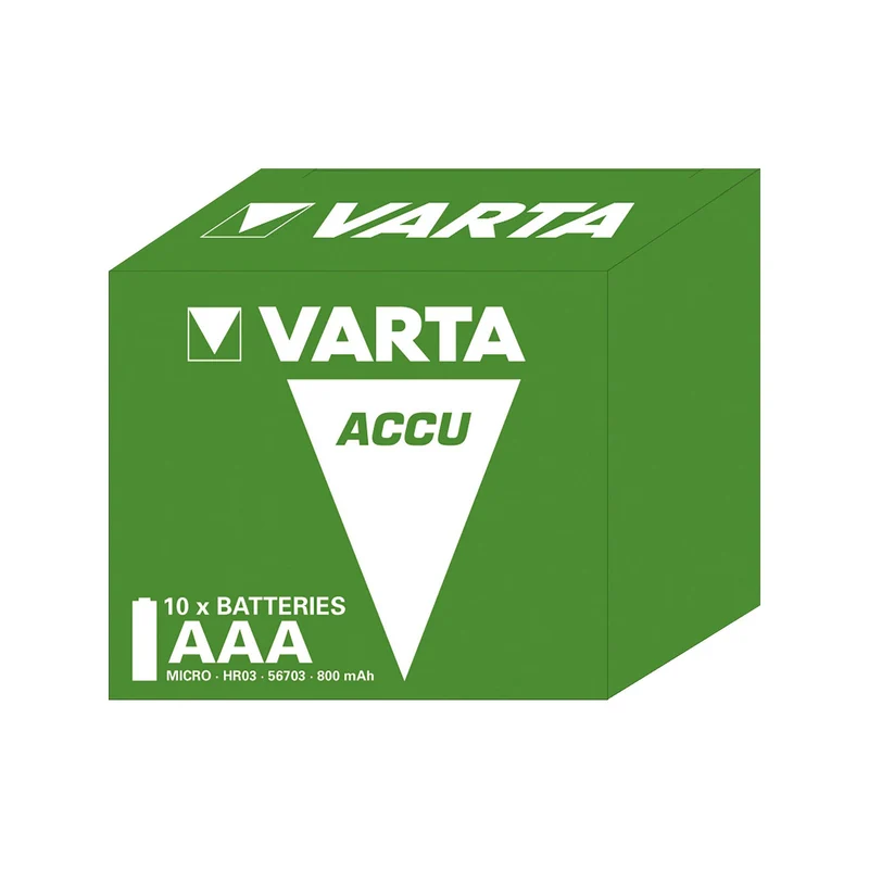 VARTA NiMH AAA Micro HR03 Akku - 1.2V/800mAh Accu Power Pre-charged Retail Box (10-Pack)