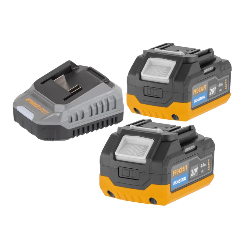 Procraft Industrial HD20B-BB Akku Kombihammer 20 V 5 J SDS plus Brushless + 2x Akku 4,0 Ah + Ladegerät + RHINO Toolcase