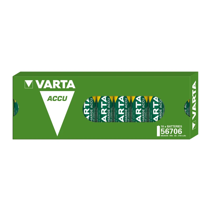 VARTA NiMH AA Mignon HR06 Akku - 1.2V/2100mAh Accu Power Pre-charged Retail Box (10-Pack)