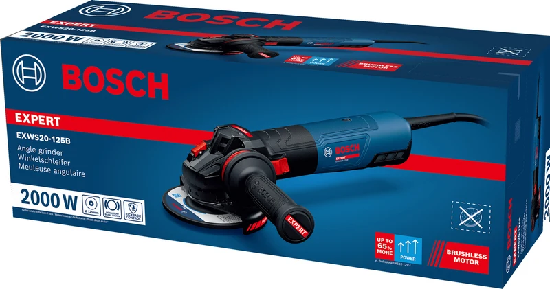 Bosch EXPERT Winkelschleifer EXWS20-125B (Scheiben-Ø: 125 mm, 2000 W, Drehzahl: 10500 U/min)