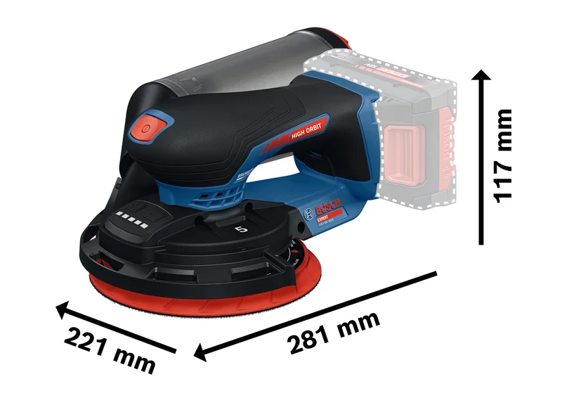 Bosch EXPERT Akku-Exzenterschleifer EXEX18V-150-5 (Schleifteller-Ø: 150 mm, Schwingkreis-Ø: 5,0 mm, Drehzahl: 5000-10000 U/min, ohne Akkus im Karton)