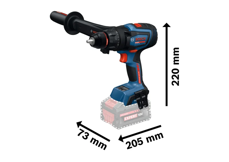 Bosch EXPERT Akku-Bohrschrauber EXSR18V-150 (Drehmoment: 150 Nm, 13 mm Bohrfutter, inkl. 2 x 8,0 Ah Akku in L-BOXX 136)