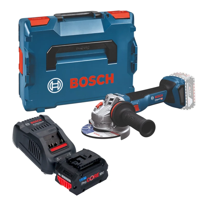 Bosch GWS 18V-11 Professional Akku Winkelschleifer 18 V 125 mm Brushless + 1x ProCORE Akku 8,0 Ah + Ladegerät + L-Boxx