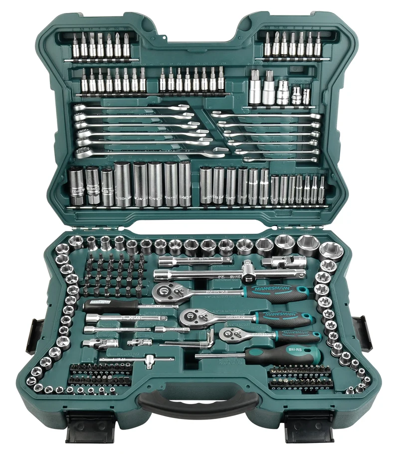 Steckschlüsselsatz 215-tlg. 1/4"+3/8"+1/2"