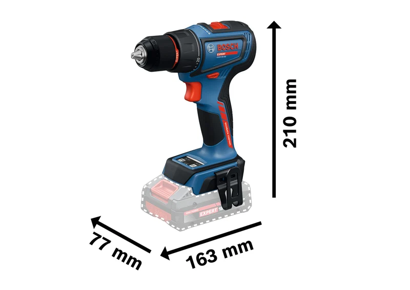 Bosch EXPERT Akku-Bohrschrauber EXSR18V-90 (Drehmoment: 36 / 65 Nm, 13 mm Bohrfutter, inkl. 2 x 4,0 Ah Akku in L-BOXX 136)