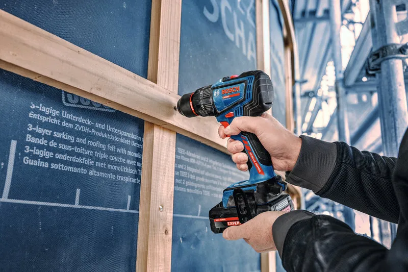 Bosch EXPERT Akku-Schlagbohrschrauber EXSB18V-90 (Drehmoment: 36/65 Nm, 13 mm Bohrfutter, inkl. 2 x 4,0 Ah Akku in L-BOXX 136)