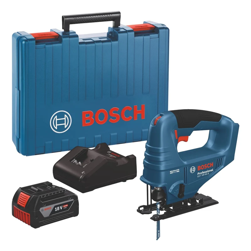 Bosch GST 18V-95 B Professional Akku Stichsäge 18 V 95 mm Brushless ( 06015B7002 ) + 1x Akku 4,0 Ah + Ladegerät + Koffer