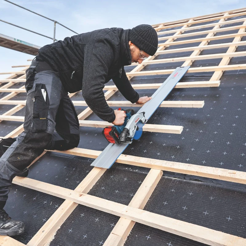 Bosch GKS 18V-57-2 GX Professional Akku Kreissäge 18 V 165 mm Brushless + 1x Akku 4,0 Ah + Ladegerät + Kappschiene