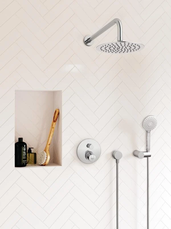 Ideal Standard Idealrain Evo Handbrause-Set Chrom mit 3-Funktions-Handbrause und Antikalksystem