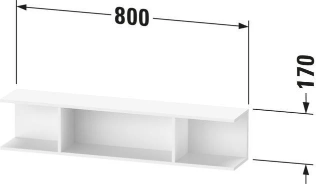 DURAVIT Ketho.2 Wandregal 800 mm Eiche Terra – 3 offene Fächer, inkl. Befestigung