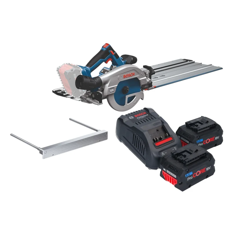 Bosch GKS 18V-57-2 GX Professional Akku Kreissäge 18 V 165 mm Brushless + 2x ProCORE Akku 8,0 Ah + Ladegerät + Kappschiene