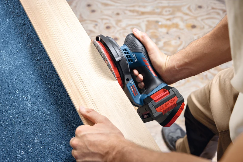 Bosch EXPERT Akku-Exzenterschleifer EXEX18V-150-5 (Schleifteller-Ø: 150 mm, Schwingkreis-Ø: 5,0 mm, Drehzahl: 5000-10000 U/min, ohne Akkus in L-BOXX 162)