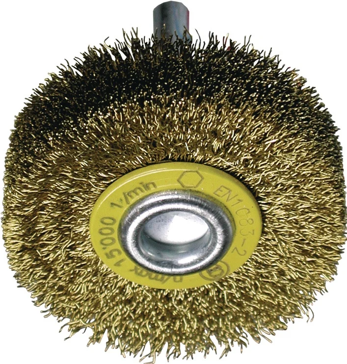 TECWERK Rundbürste Ø 40 mm Messingdraht 0,2 mm für Bohrmaschine und Stahlbearbeitung