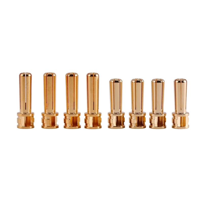 Gens Ace 5,0 mm Bullet-Stecker, 8 Stück (4 x 19,5 mm + 4 x 22 mm)