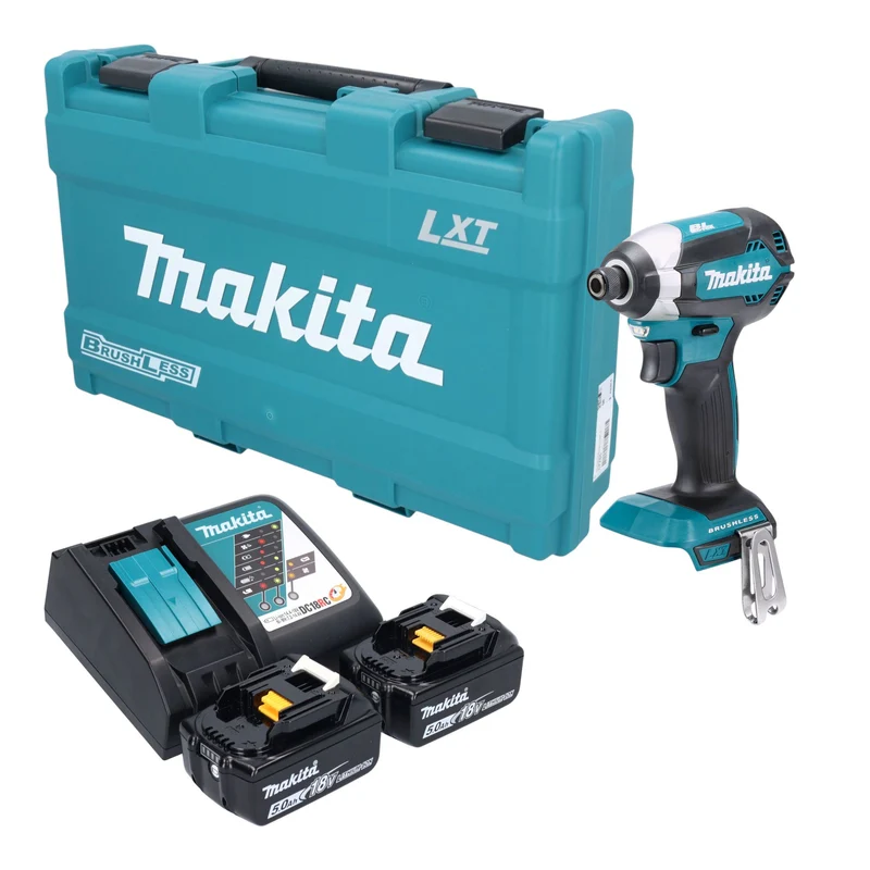 Makita DTD 153 RTK Akku Schlagschrauber 18 V 170 Nm 1/4" Brushless + 2x Akku 5,0 Ah + Ladegerät + Koffer