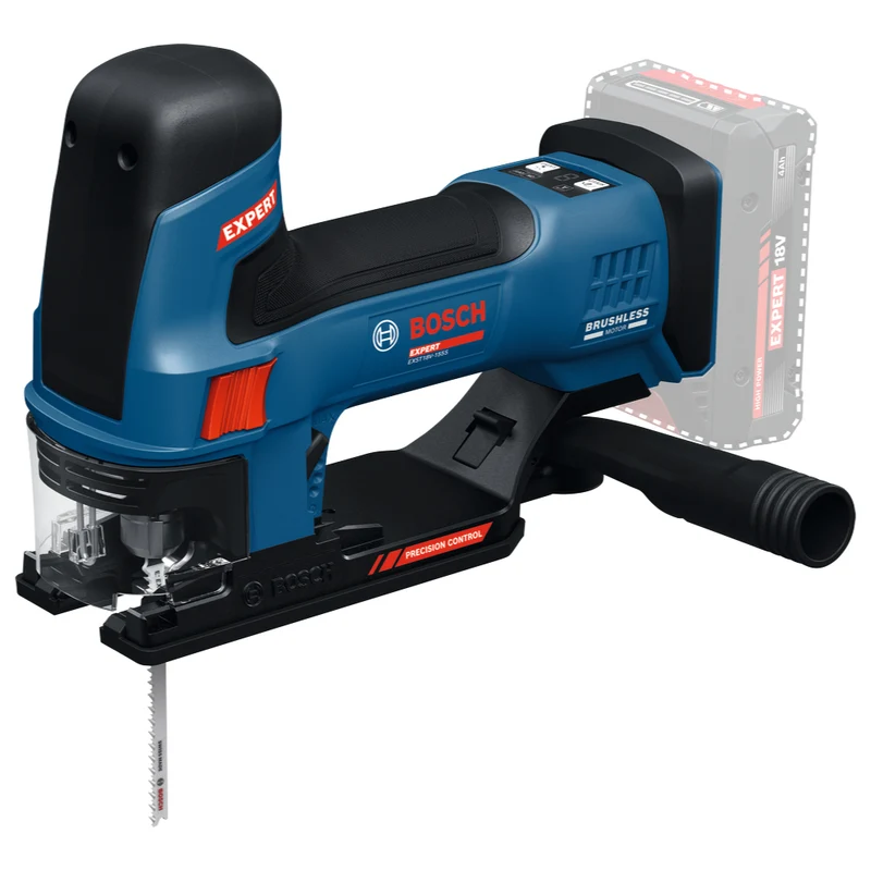 Bosch EXPERT Akku-Stichsäge EXST18V-155S (Schnitttiefe: Holz 155 mm, Stahl 10 mm, Aufnahme: T-Schaft, ohne Akku in L-BOXX 136)