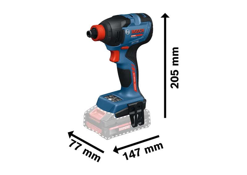 Bosch EXPERT Akku-Schlagschrauber EXDX18V-210 (Drehmoment: 210 Nm, Kombi-Aufnahme: 1/4" + 1/2", Solo in L-BOXX 136)