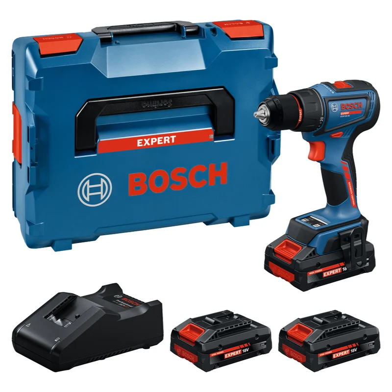 Bosch EXPERT Akku-Bohrschrauber EXSR18V-90 (Drehmoment: 36 / 65 Nm, 13 mm Bohrfutter, inkl. 3 x 4,0 Ah Akku in L-BOXX 136)