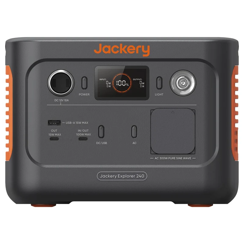 Jackery Explorer 240 v2 Powerstation 256 Wh / 300 W, LiFePO4, 600 W Spitzenleistung