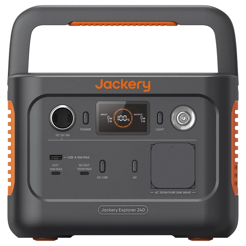 Jackery Explorer 240 v2 Powerstation 256 Wh / 300 W, LiFePO4, 600 W Spitzenleistung