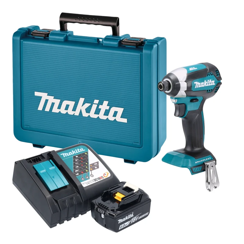 Makita DTD 153 RG1E Akku Schlagschrauber 18 V 170 Nm 1/4" Brushless + 1x Akku 6,0 Ah + Ladegerät + Koffer