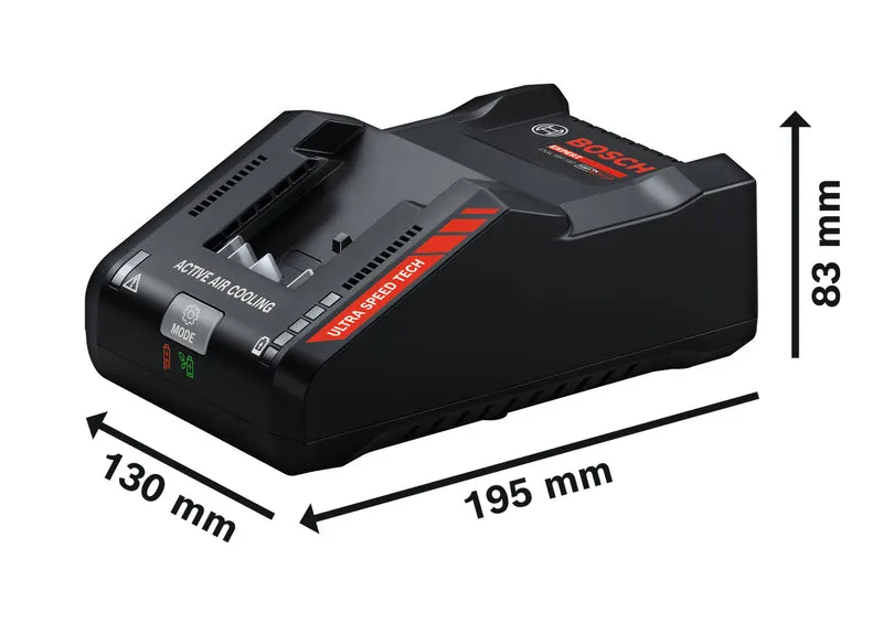 Bosch EXPERT Ladegerät EXAL18V-160 (Ultraschnell, lädt EXBA18V-80-Akkus in 39 min, Ladestrom 16 A)