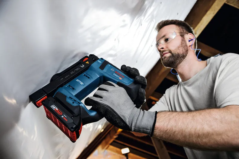 Bosch Akku-Holzklammerer GTH 18V-14 (Schenkellänge: 6 - 14 mm, Klammerweite: 10,6 mm, Kapazität: 100 Stk., Solo, in L-BOXX 136)