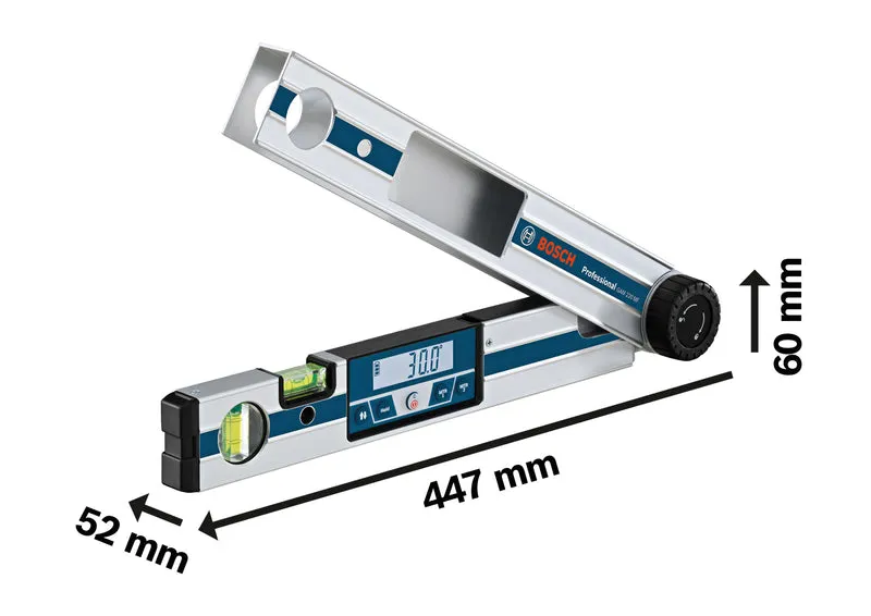 Bosch Winkelmesser GAM 220 MF (Schenkellänge: 40 cm, Messbereich: 0° - 220°, Ermittlung von Gehrungswinkeln)