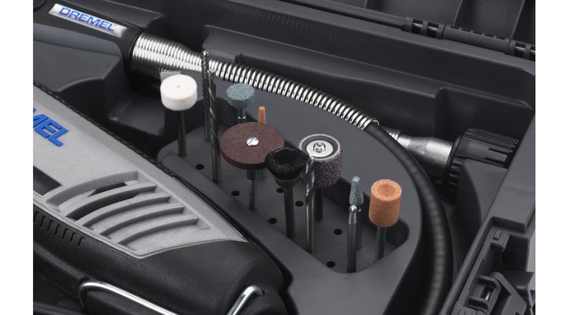 Dremel BOX (Individuell anpassbarer Organizer, 6 Trennwände, Zubehörhalter, Stapelbarer Koffer, DMB1J)