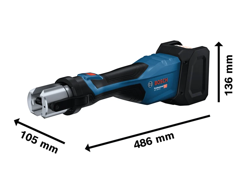 Bosch Akku-Presswerkzeug GPT 18V-32 (32 kN Presskraft, Pressbereich: 54 / 110 mm, 360 ° Kopfrotation, Solo inkl. XL-BOXX)