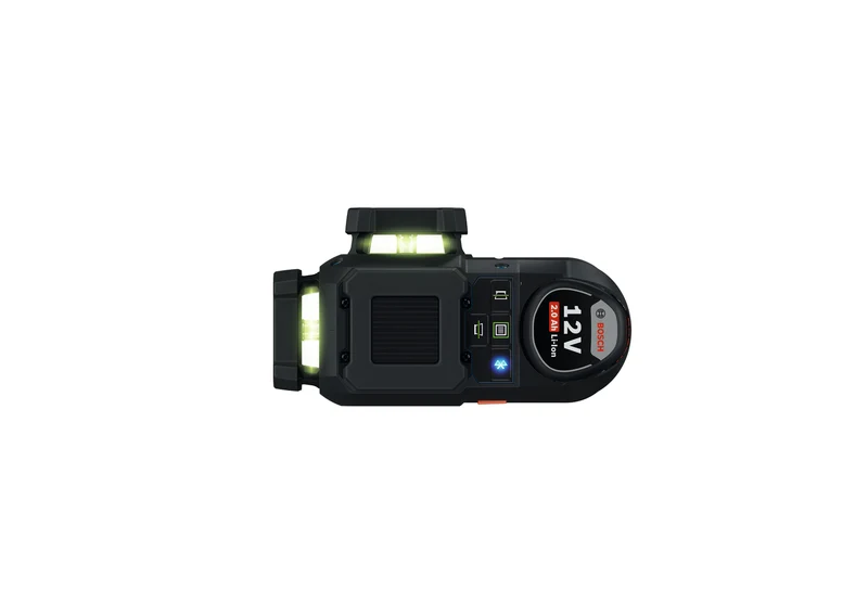 Bosch Linienlaser GLL 12V-100-33 CG (inkl. Akku 2.0 Ah, Deckenklemme DK 20, Universalhalter LB 10 in L-BOXX 136)