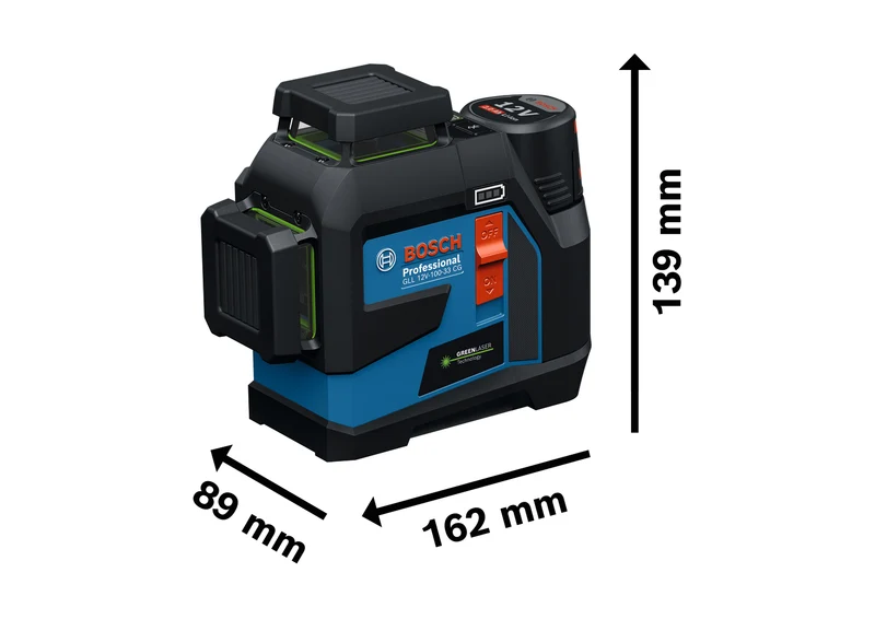 Bosch Linienlaser GLL 12V-100-33 CG (inkl. Akku 2.0 Ah, Deckenklemme DK 20, Universalhalter LB 10 in L-BOXX 136)