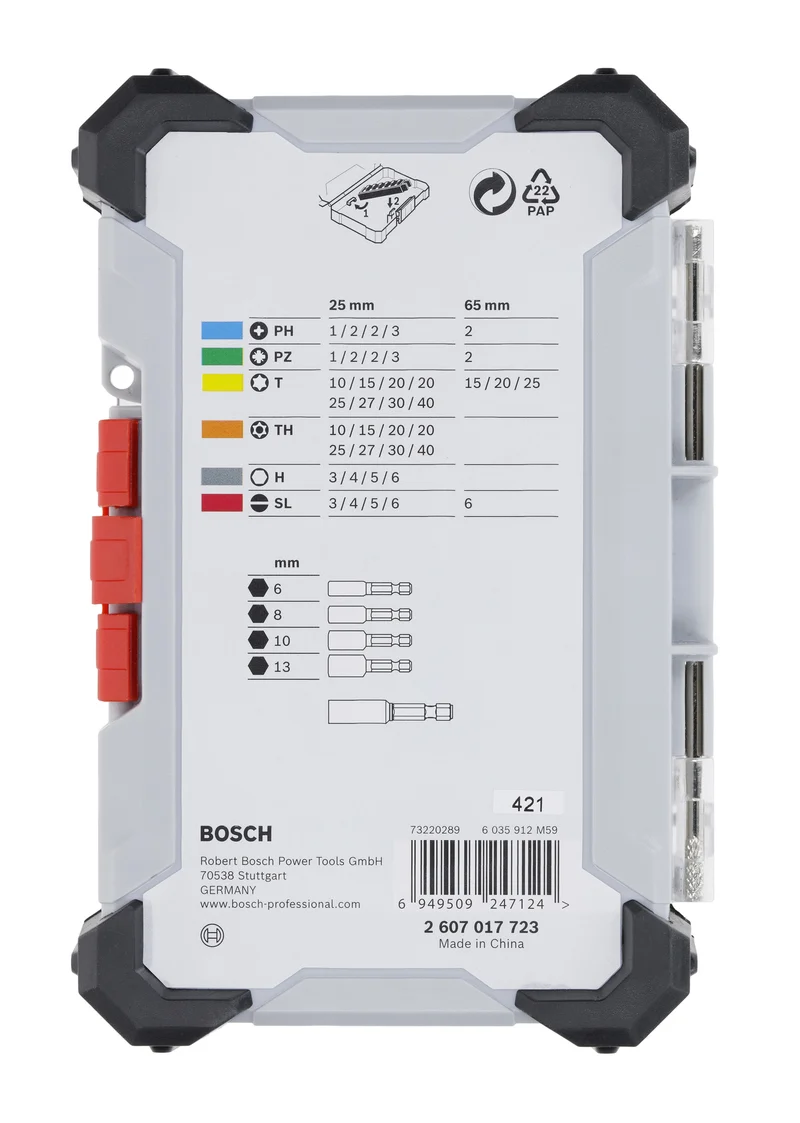 Bosch Schrauberbit-Set Extra Hard 43-tlg. + Becher (PH, PZ, T, T H, H, SL Bits, Stecknüsse, Bithalter)