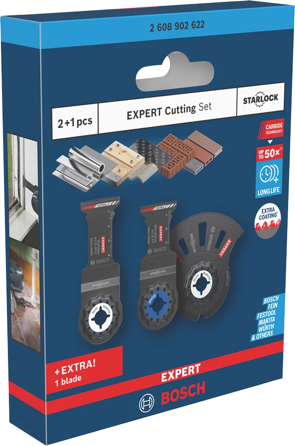 Bosch EXPERT Cutting Set Starlock 3-tlg. (AIZ 32 APILT, AIZ 32 AIT, ACZ 105 ET, für diverse Materialien)