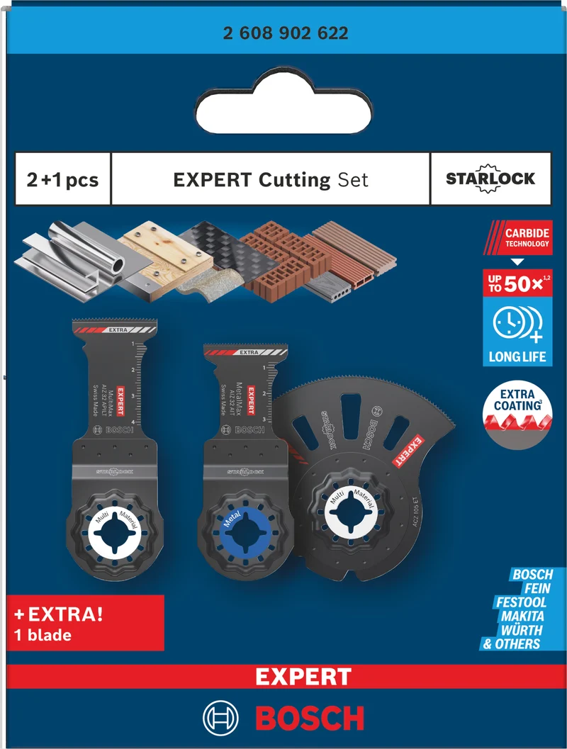 Bosch EXPERT Cutting Set Starlock 3-tlg. (AIZ 32 APILT, AIZ 32 AIT, ACZ 105 ET, für diverse Materialien)