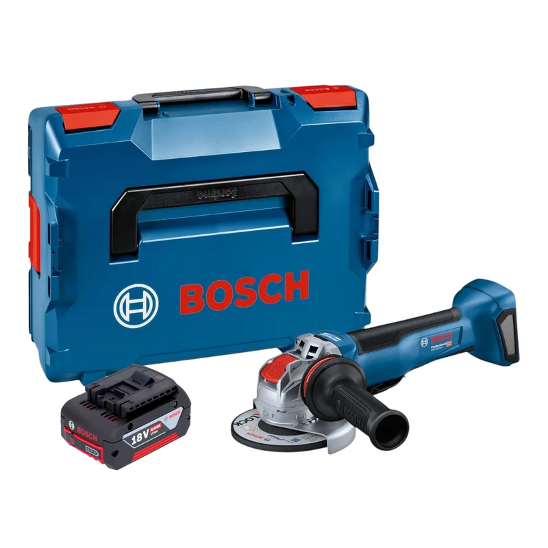 Bosch GWX 18V-10 P Professional Akku Winkelschleifer 18 V 125 mm X-LOCK Brushless + 1x Akku 4,0 Ah + L-Boxx - ohne Ladegerät