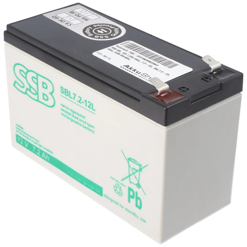 SSB SBL 12V 7,2Ah Akku, 7.2-12L, SBL7.2-12L Akku, AGM Bleiakku