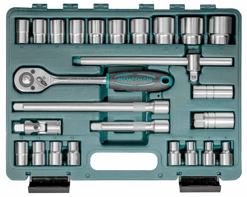 Steckschlüsselsatz 1/2", 25-tlg. Chrom-Vanadium