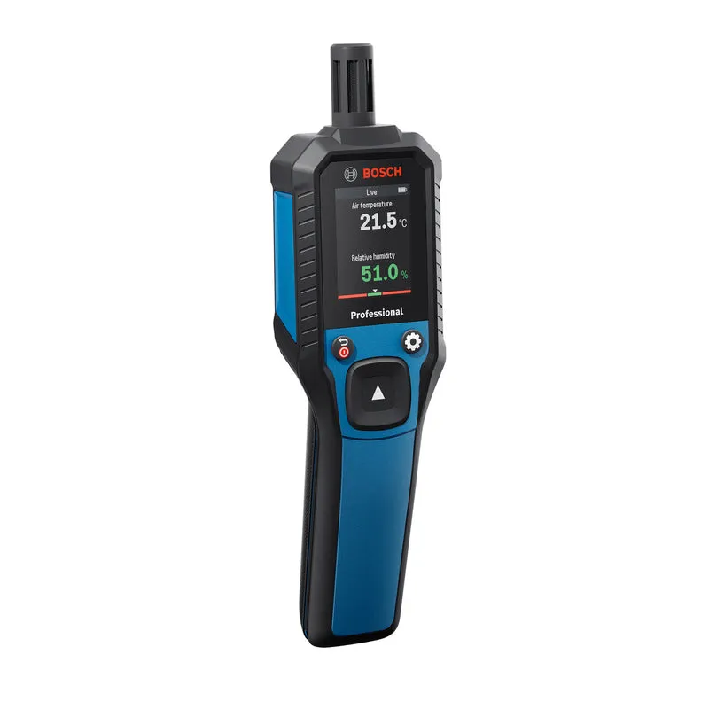 Bosch Thermo Hygrometer GDH 1-17 (misst Temperatur, Luftfeuchtigkeit, Taupunkt, inkl. Batterien, Tasche)