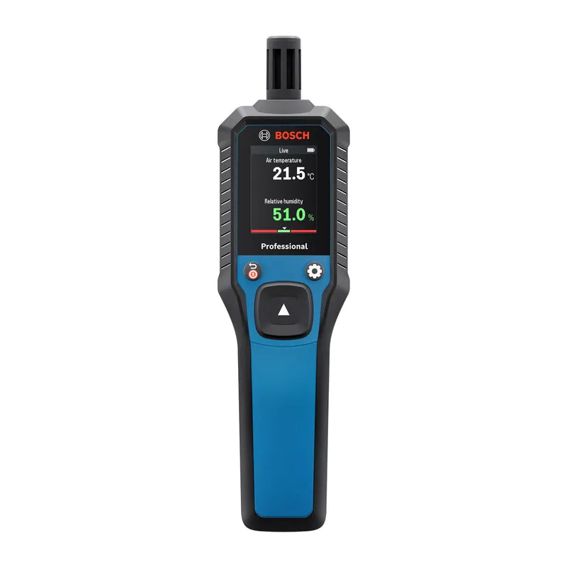 Bosch Thermo Hygrometer GDH 1-17 (misst Temperatur, Luftfeuchtigkeit, Taupunkt, inkl. Batterien, Tasche)