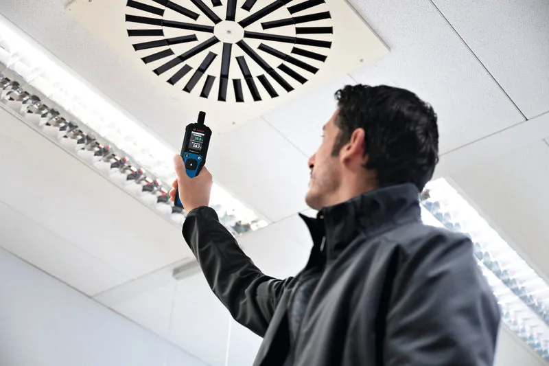 Bosch Thermo Hygrometer GDH 1-17 (misst Temperatur, Luftfeuchtigkeit, Taupunkt, inkl. Batterien, Tasche)