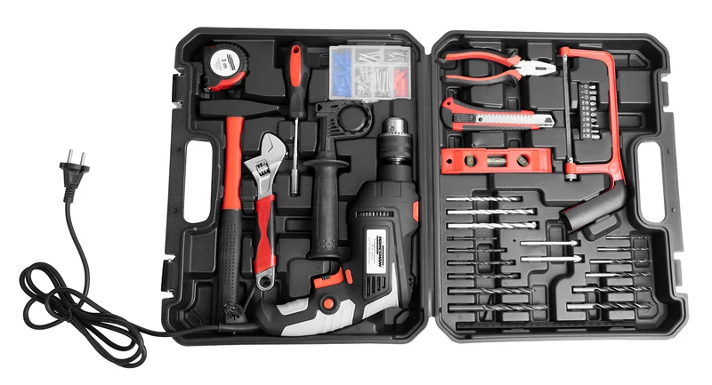 Werkzeugkoffer, 36-tlg. mit Schlagbohrmaschine
