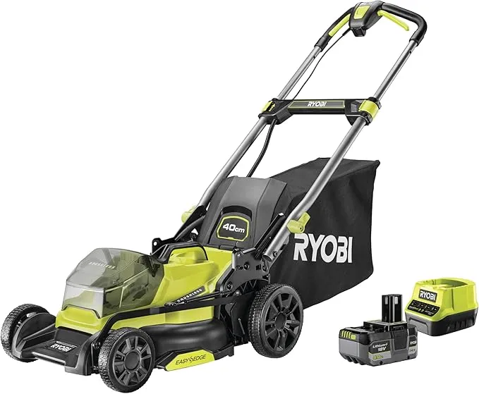 RYOBI RY18LMX40C-150 Brushless Akku-Rasenmäher (40 cm Schnittbreite mit 1x 5,0 Ah Akku / Lader)
