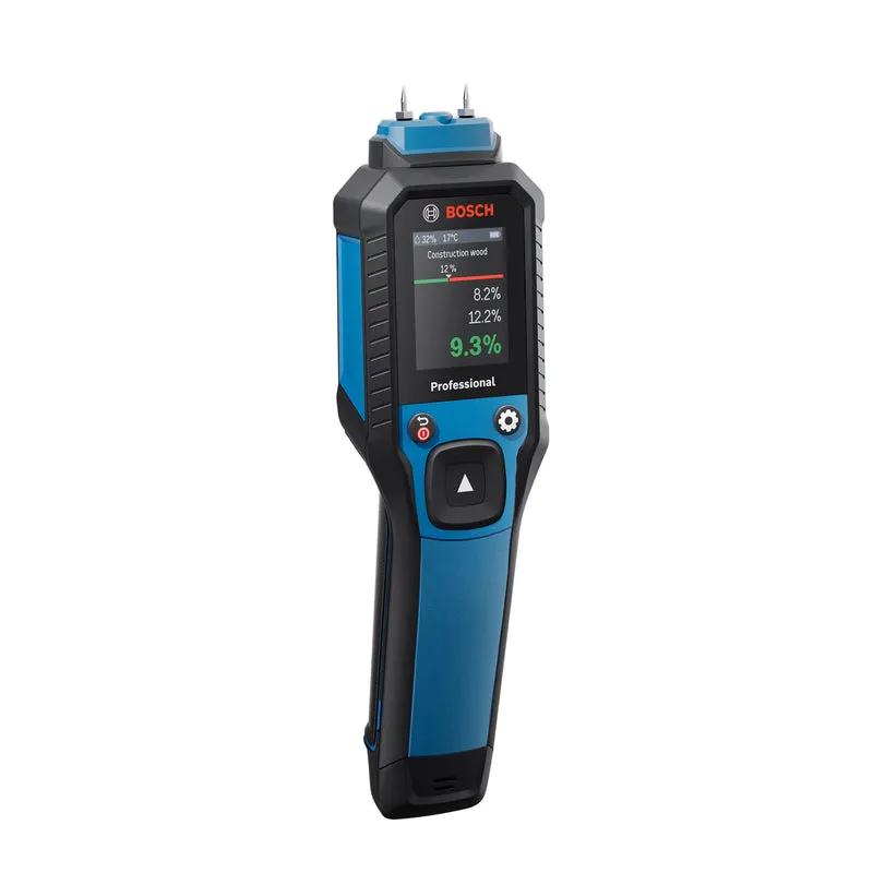 Bosch Feuchtemessgerät GMP 2-15 (misst in 37 Holzarten & 10 Baustoffarten, inkl. Batterien, Tasche)