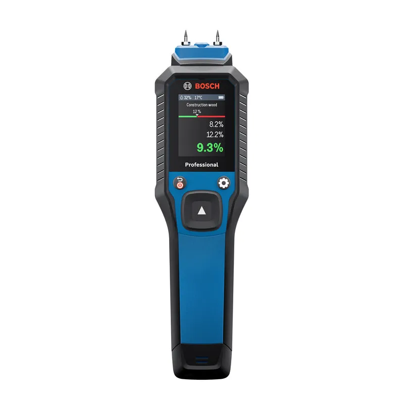 Bosch Feuchtemessgerät GMP 2-15 (misst in 37 Holzarten & 10 Baustoffarten, inkl. Batterien, Tasche)