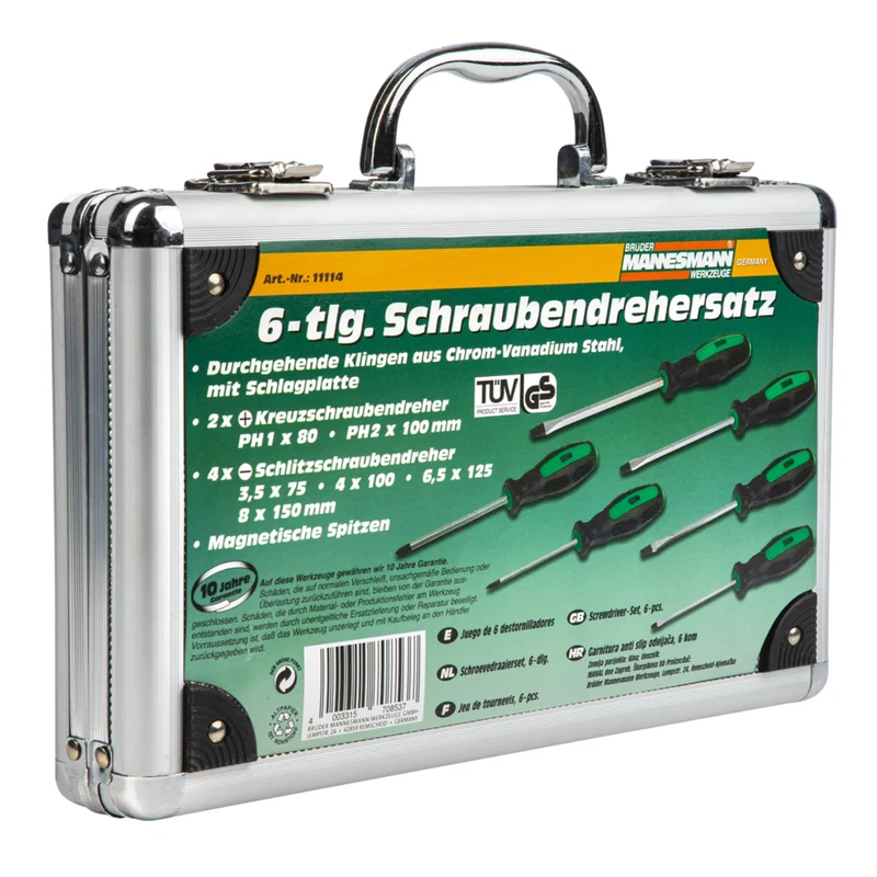 Schraubendrehersatz 6-tlg. durchgehende Klingen
