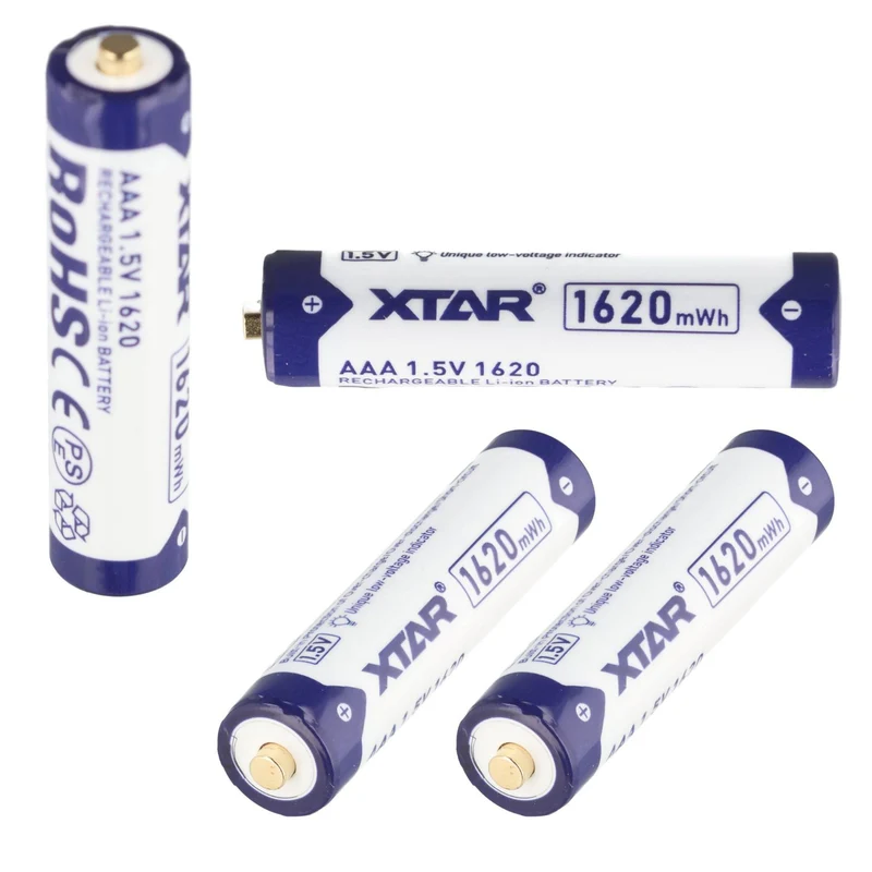 Xtar AAA 1,5V 1620mWh typisch 1000mAh Lithium-Ionen Akku, wiederaufladbar nur mit speziellem Ladegerät (4 Stuck)