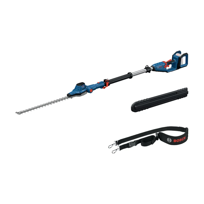 Bosch Akku-Teleskop-Heckenschere GHE 18V-50 TP (2,5 m Teleskopstange, 50 cm Messerlänge, Solo, inkl. Schultergurt)