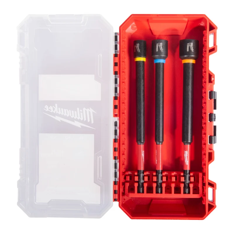 Milwaukee Shockwave Steckschlüssel Set (3 tlg. 150 mm Hex lang in Packout Box)