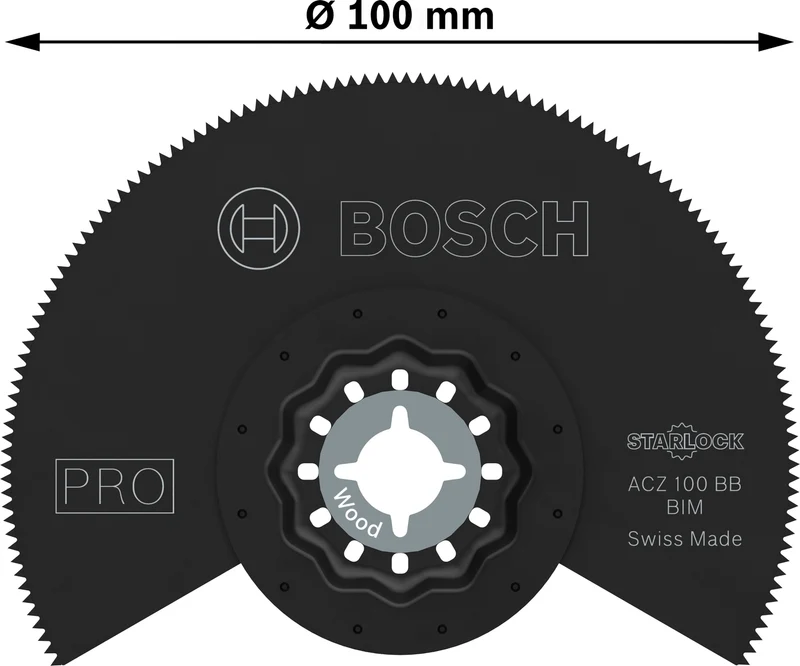 Bosch PRO Segmentsägeblatt ACZ 100 BB (Starlock, für Holz mit Nägeln & Kompaktlaminat-Vinyl, 100 mm)